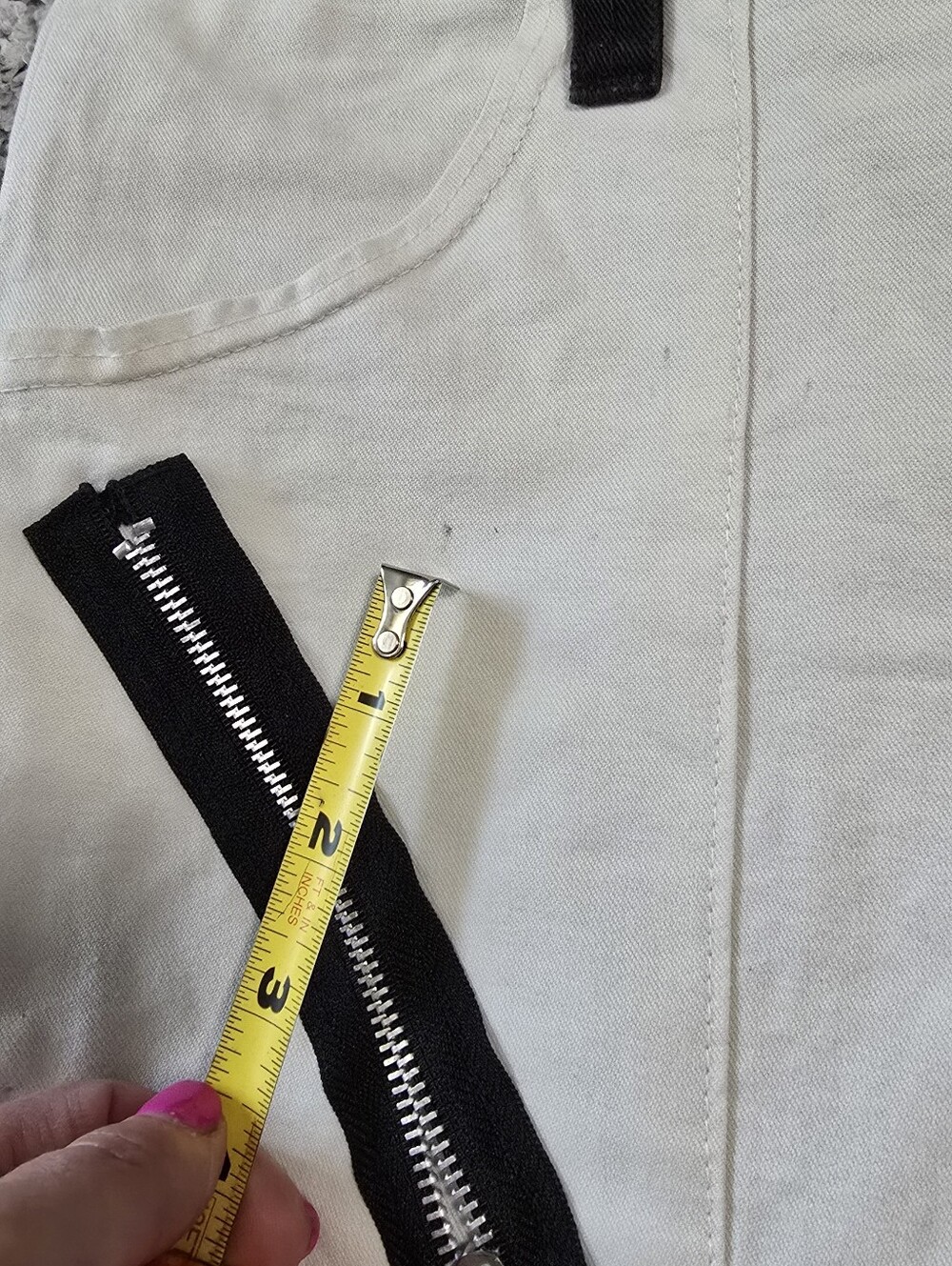 Unisex Tiger of London Black and White Zippered Jeans - Picture 15 of 16